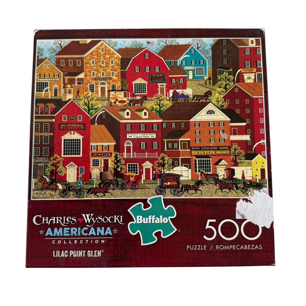 Buffalo Charles Wysocki Americana Lilac Point Glen 500 Piece Puzzle UNCOUNTED